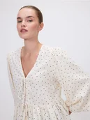 Bluzki damskie - Reserved - Bluzka w groszki - złamana biel - miniaturka - grafika 1