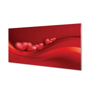 Panel szkło za indukcję Serca czerwone tło 120x60 - Dekoracje domu - miniaturka - grafika 1