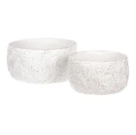 Ozdoby bożonarodzeniowe - Zestaw osłonek z świątecznym motywem Igliwie, 2 szt., biało-srebrny - miniaturka - grafika 1