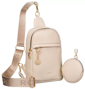 Saszetka damska na ramię crossbody torebka plecaczek ROVICKY beżowa - Nerki - miniaturka - grafika 1