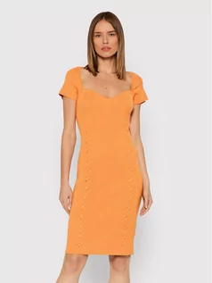 Sukienki - Guess Sukienka dzianinowa Margot W1BK51 Z17X3 Pomarańczowy Slim Fit - grafika 1