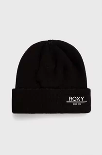 Czapki damskie - Roxy czapka kolor czarny z grubej dzianiny - grafika 1