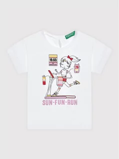 Koszulki dla chłopców - Benetton United Colors Of T-Shirt 3096C154F Biały Regular Fit - grafika 1