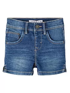NAME IT Dziewczęce szorty jeansowe Slim Fit, niebieski (Dark Blue Denim), 98 cm - Spodenki damskie - miniaturka - grafika 1