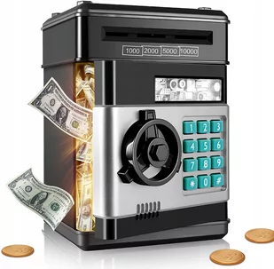 SEJF SKARBONKA DLA DZIECI na Monety Banknoty + PIN - Kolorowanki, wyklejanki - miniaturka - grafika 1