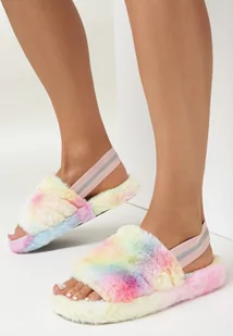 Żółte Kapcie Pikowane z Pluszowego Futerka Shorano - Kapcie damskie - miniaturka - grafika 1