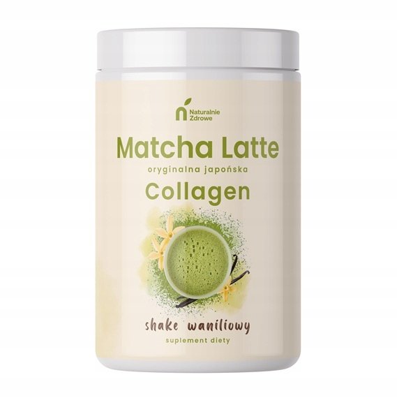 Naturalnie Zdrowe Matcha Japońska Collagen Shake Waniliowy Premium 410 g