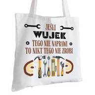 Torby i wózki na zakupy - Torba Bawełniana biała dla Wujka Na Prezent ekologiczna Trwały Nadruk - miniaturka - grafika 1