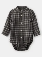 Body dla niemowląt - OshKosh Body-koszula w kolorze antracytowym - miniaturka - grafika 1