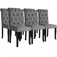 Krzesła - vidaXL Krzesła do jadalni 6 szt., ciemne drewno i szary materiał - miniaturka - grafika 1