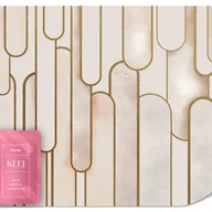 Fototapety - FOTOTAPETA DO SYPIALNI ABSTRAKCJA ŁUKI ELEMENTY ZŁOTA STYL GLAMOUR 200x140 - miniaturka - grafika 1