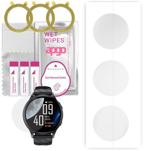 3x folia ochronna hydrożelowa do Kumi GW5 - apgo Smartwatch Hydrogel Protection Ochrona na ekran smartwatcha
