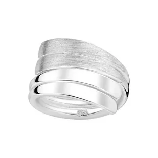 Efektowny matowany srebrny pierścionek - Europa 11, US 6 - Pierścionki - miniaturka - grafika 1