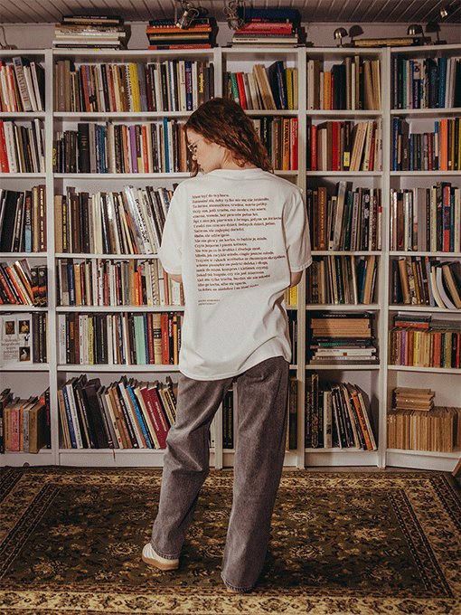 NA DOBRE Szymborska koszulka oversize unisex S prezent dla mola książkowego