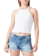 Spodenki damskie - ONLY PETITE Damskie szorty ONLCARMEN Life REG LACE MB Petit Shorts, Medium Blue Denim, S - miniaturka - grafika 1