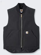 Kamizelki męskie - Kamizelka Carhartt V01 Firm Duck Insulated Black - miniaturka - grafika 1