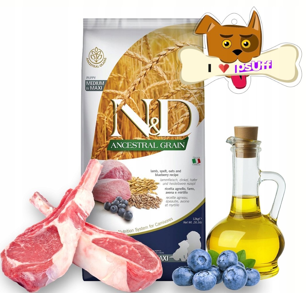 Farmina N&D Low Grain Puppy Medium&Maxi Lamb & Blueberry 12 kg