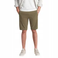 Spodenki męskie - Szorty męskie dresowe 100% bawełna BASIC oliwkowe Ombre OM-SRBS-0149 V2 L - miniaturka - grafika 1