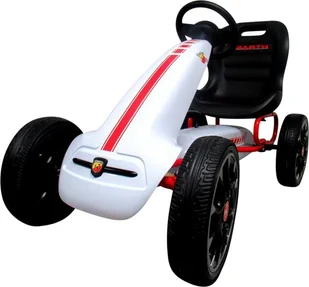 ABARTH Gokart ABARTH BIAŁY, piankowe koła EVA, hamulec ręczny, licencja - Jeździki dla dzieci - miniaturka - grafika 1