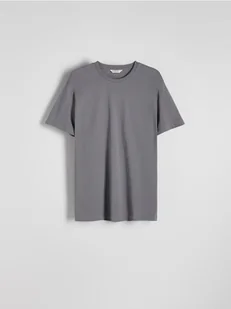 Reserved - Bawełniany t-shirt regular - ciemnoszary - Koszulki męskie - miniaturka - grafika 1