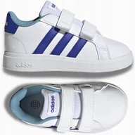 Buty dla chłopców - BUTY DZIECIĘCE SPORTOWE ADIDAS GRAND COURT NA RZEPY DLA CHŁOPCA LEKKIE 24 - miniaturka - grafika 1