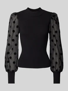 Bluzka o kroju slim fit z bufiastymi rękawami model ‘DOTME’ - Bluzki damskie - miniaturka - grafika 1