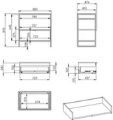 Szafki łazienkowe - Szafka Pod Umywalkę 80 Elita Indus - miniaturka - grafika 1