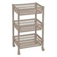 Regały - Regał na kółkach z 3 koszami JUMBO cappuccino - miniaturka - grafika 1