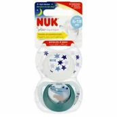 Smoczki uspokajające - Nuk Smoczek uspokajający silikonowy 6-18m Star Day&Night 10736727 2 szt. - miniaturka - grafika 1