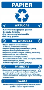 Naklejka SEGREGACJA ODPADÓW, PAPIER 15x30cm - Akcesoria BHP - miniaturka - grafika 1