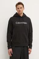 Bluzy męskie - Calvin Klein bluza bawełniana męska kolor czarny z kapturem z aplikacją - miniaturka - grafika 1