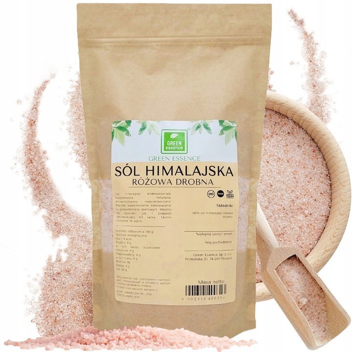 SÓL RÓŻOWA DROBNA himalajska bez dodatków naturalna 1kg