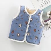 Bluzki dla niemowląt - Slowmoose Kardigan bez rękawów, chłodna kurtka - Futrzana kamizelka tkanina zimowa Granatowy 4T - miniaturka - grafika 1