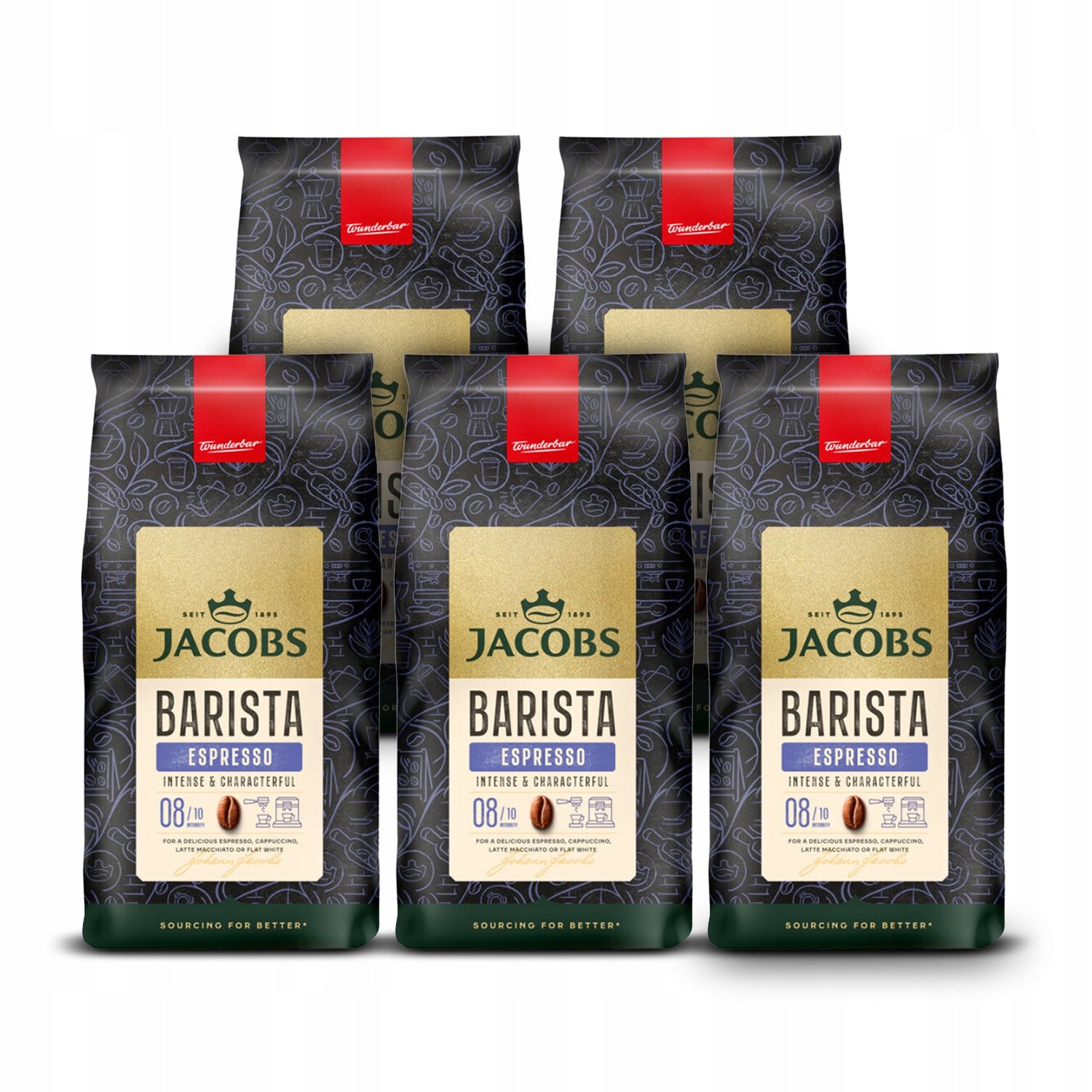 Kawa ziarnista Jacobs Barista Espresso 5x 1kg zestaw