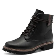Botki damskie - Tamaris Damskie sztyblety Lace Boot Flat 1-25262-45, czarne, rozmiar 36 EU, czarny, 36 EU - miniaturka - grafika 1