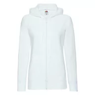 Bluzy damskie - Lekka rozpinana bluza damska z kapturem Lady-Fit Fruit of the Loom - Biały XS - miniaturka - grafika 1