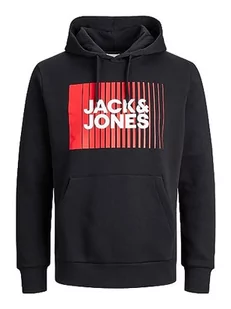 Bestseller A/S Męska bluza z kapturem JJECORP Logo Sweat Hood Play NOOS, czarna, S, czarny - Bluzy męskie - miniaturka - grafika 1