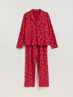 Moda i Uroda OUTLET - Reserved - Dwuczęściowa piżama ze świątecznym nadrukiem - czerwony - miniaturka - grafika 1