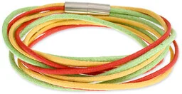 BRANSOLETKA RASTA Z MAGNESEM hippie kolor czerwony styl surferski kolor zielony kolor żółty styl żeglarski (ar2062) - Bransoletki - miniaturka - grafika 1