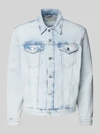 Kurtki męskie - Kurtka jeansowa o kroju slim fit z kieszeniami z patką na piersi - miniaturka - grafika 1