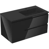 Szafki łazienkowe - Mexen Orio szafka łazienkowa 90 cm z umywalką Otis prawą, 2S, 1D, czarna połysk/czarna mat - 91A13-09047-3-BBFFF70-W18P71 - miniaturka - grafika 1