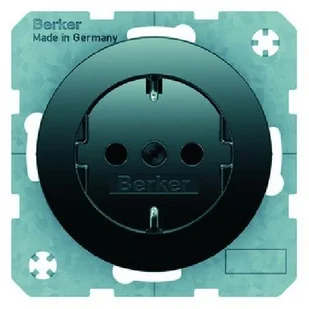 Hager Polo Berker R.1/R.3 Gniazdo SCHUKO czarny połysk 47432045 47432045 - Gniazdka elektryczne - miniaturka - grafika 1