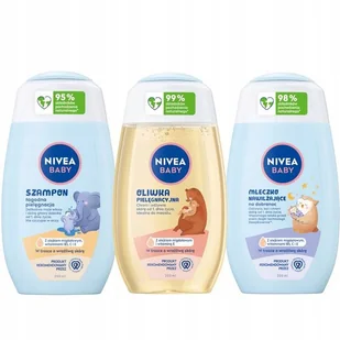 NIVEA BABY Zestaw pielęgnacyjny dla niemowląt szampon, mleczko + oliwka - Kosmetyki kąpielowe dla dzieci - miniaturka - grafika 1