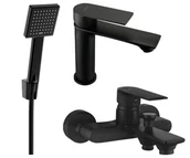 Zestawy prysznicowe - Mexen Royo R45 zestaw wannowy, czarny - 72203R45-70 - miniaturka - grafika 1