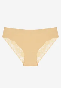 Beżowe Majtki Bezszwowe Figi Ozdobione Koronką Zeiella - Majtki damskie - miniaturka - grafika 1