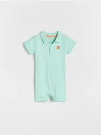 Pajacyki dla niemowląt - Reserved - Kombinezon z haftem - jasnoturkusowy - miniaturka - grafika 1