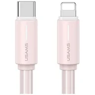 Kable USB - USAMS Kabel USB-C/Lightning 1m SJ735 30W różowy/pink YU Series SJ735USB04 (US-SJ735) - miniaturka - grafika 1