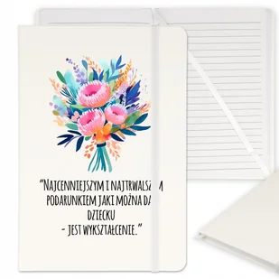NOTES BIAŁY Z GUMKĄ A5 NA DZIEŃ NAUCZYCIELA WZORY - Notesy i bloczki - miniaturka - grafika 1