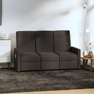 Fotele - Lumarko 3-os., rozkładany fotel masujący, brązowy, obity tkaniną - miniaturka - grafika 1