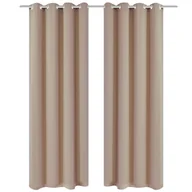 Zasłony - Zasłony zaciemniające z kółkami, 2 szt., 135 x 175 cm, kremowe - miniaturka - grafika 1